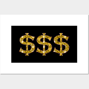 Golden Dollar Signs Posters and Art